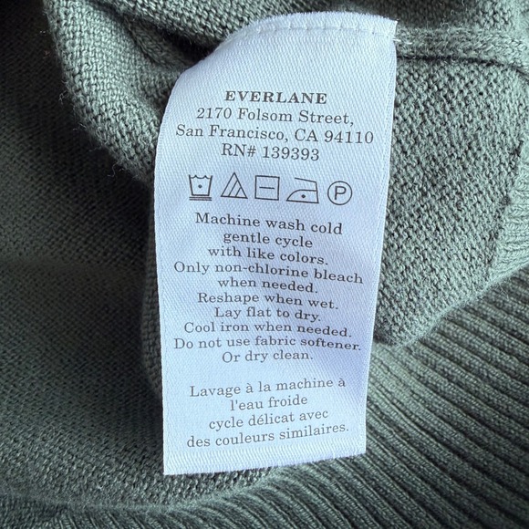 NWT Everlane Men's No-Sweat Sweater Uniform Medium Forest Green Ribbed Crew Neck - Picture 8 of 12